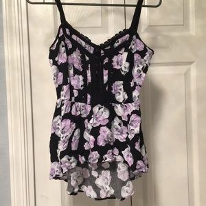 Hot topic lace skull and flower tank